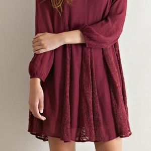 Maroon Lace Dress